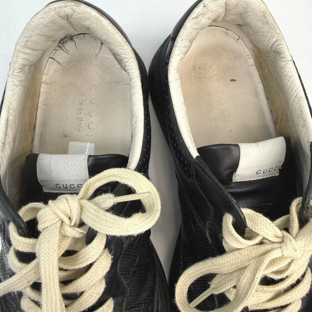 Gucci GG Embossed Sneaker Mens 9.5 US 9 UK Black Designer Luxury Streetwear - Picture 5 of 14